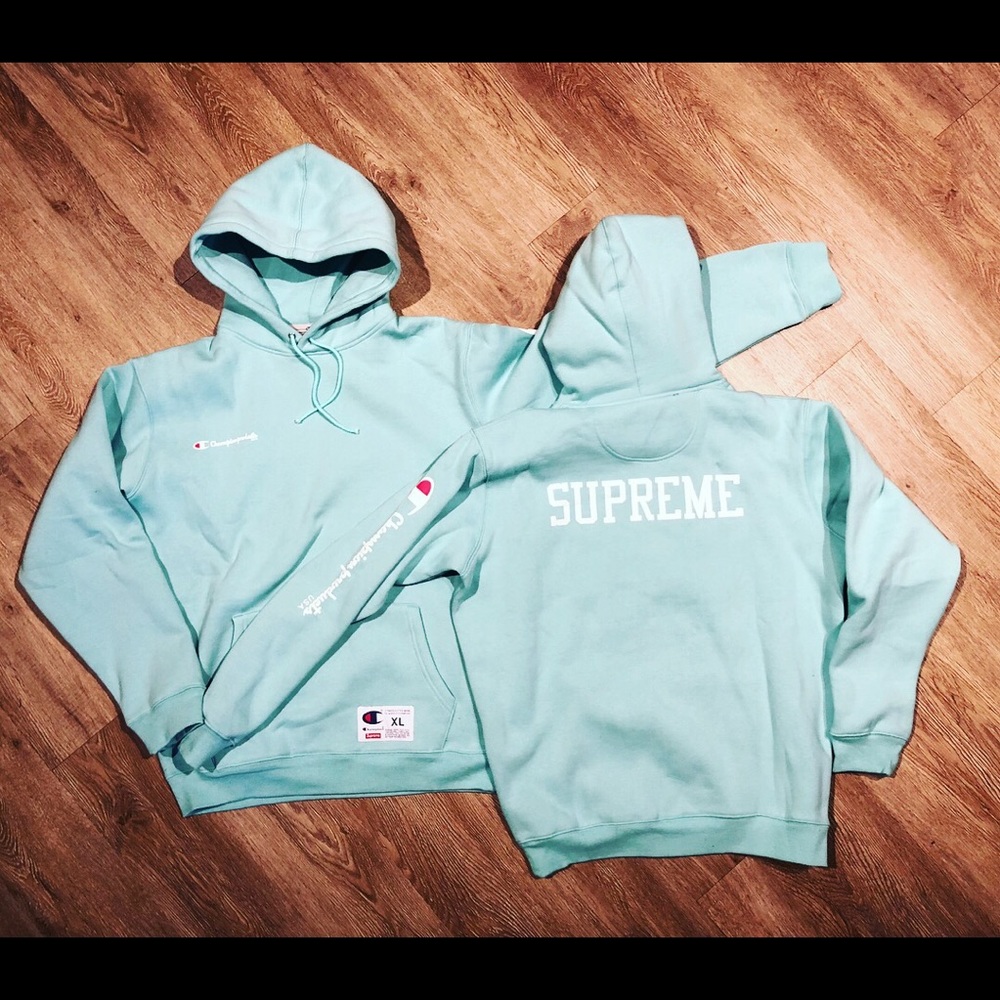 Supreme x Champion Aqua Hoodie